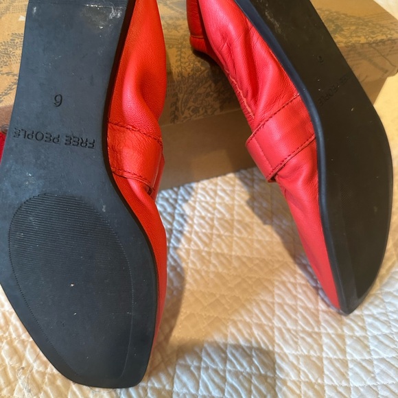 Free People Red Flats with Crystal Embellishment - Picture 6 of 6